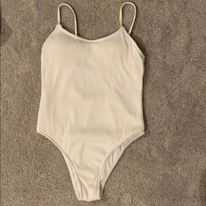 White one piece bathing suit